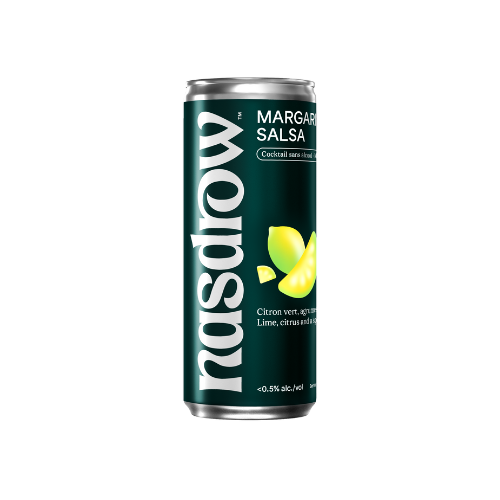 Nasdrow Margarita Salsa mocktail can featuring lime with 0.5% alcohol, ideal for refreshing celebrations.