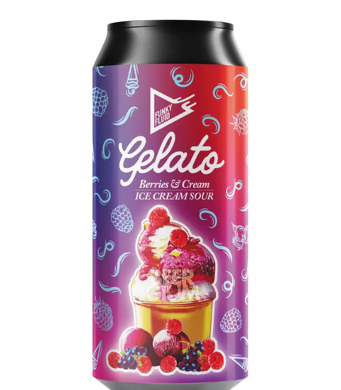 Bière Funky Fluid Free Gelato Berries & Cream sans alcool 0,5%